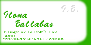 ilona ballabas business card